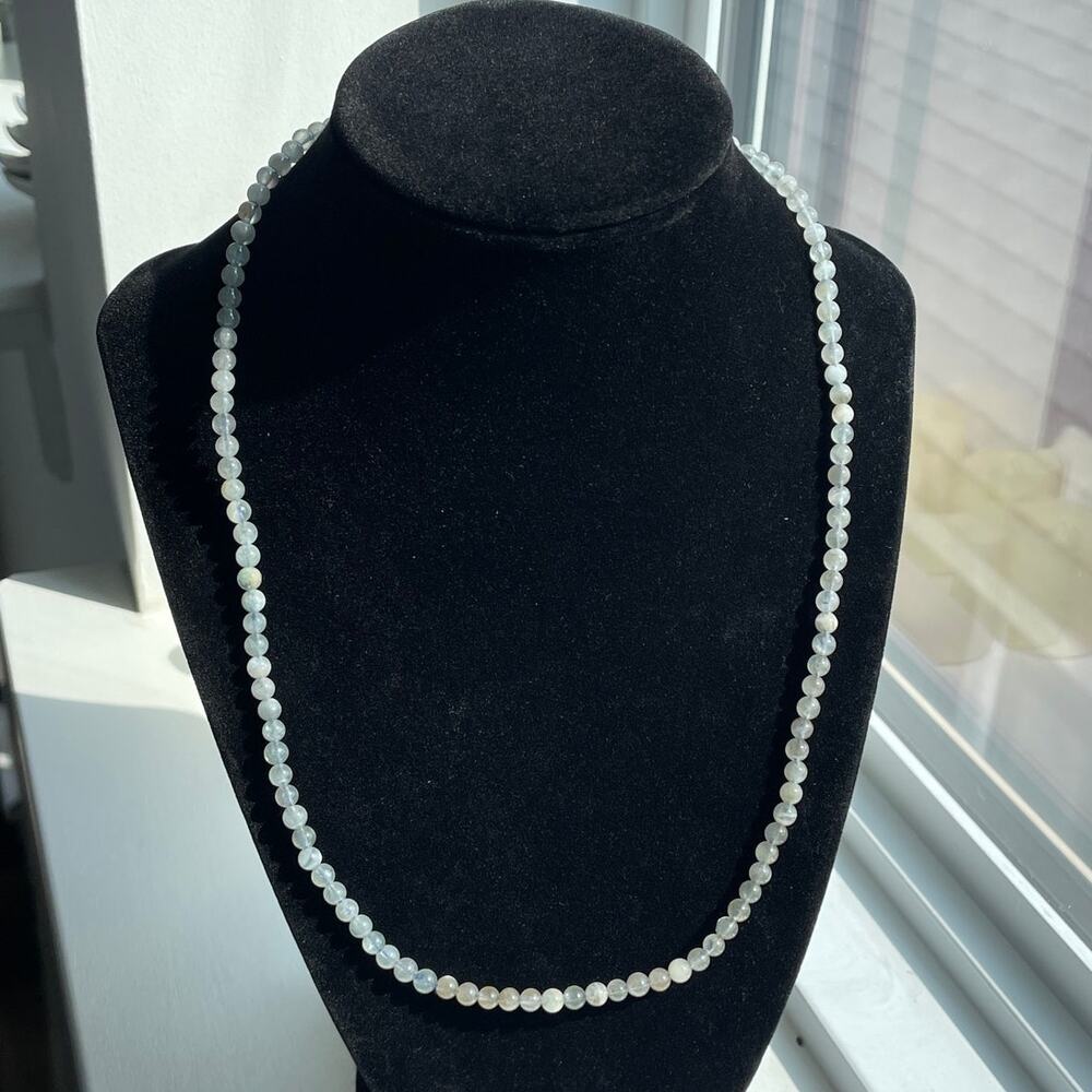 Beautiful 20” Aquamarine 4.5mm Bead Necklace